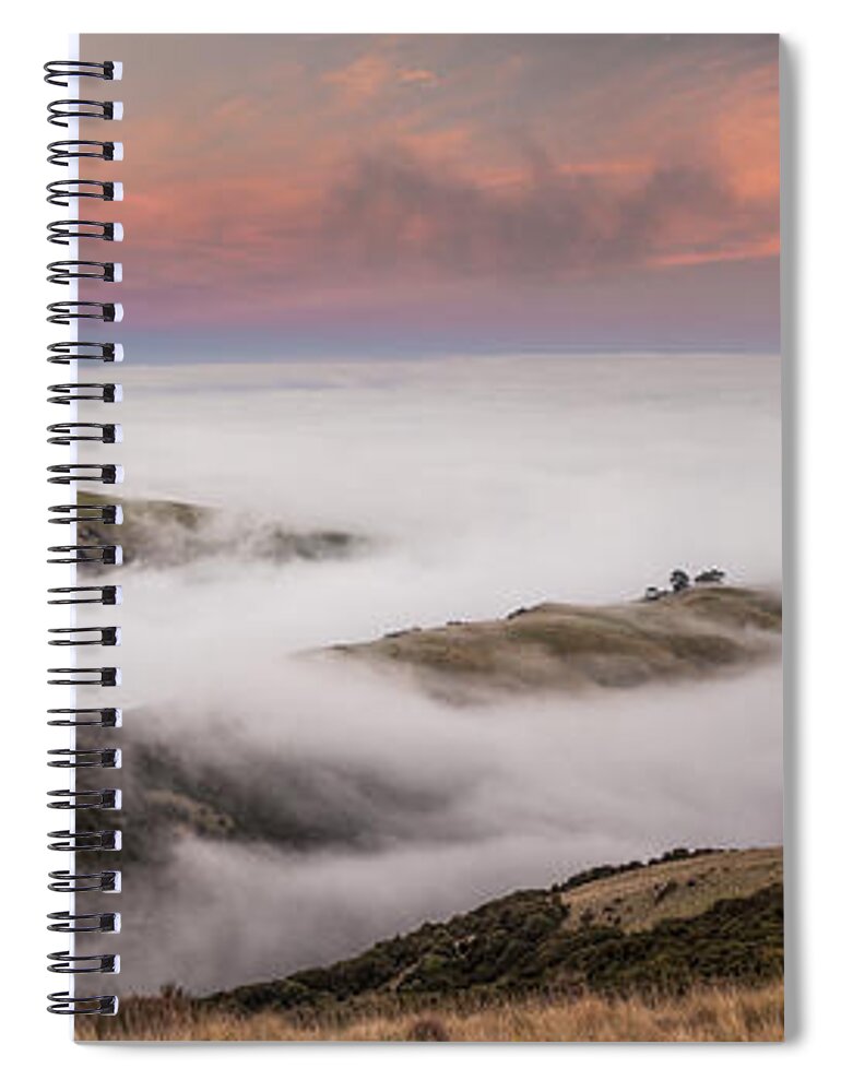 531558 Spiral Notebook featuring the photograph Ridges Engulfed By Fog Tumbledown Bay by Colin Monteath