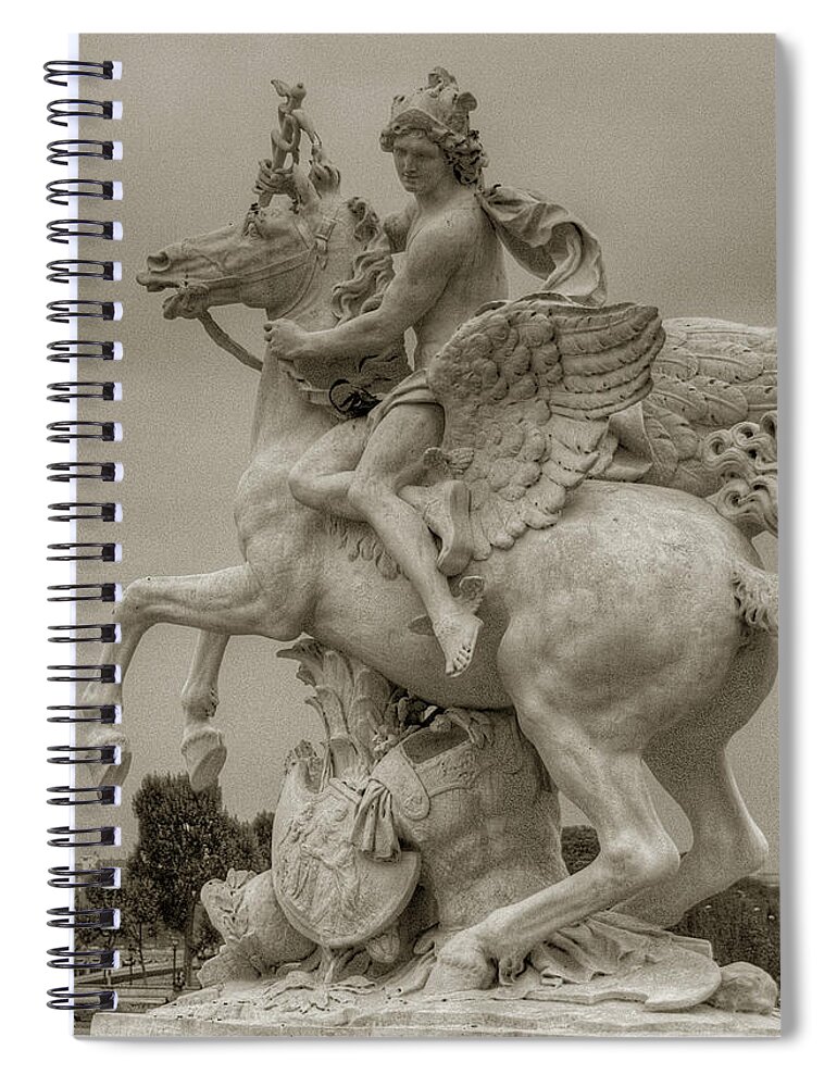 Paris Spiral Notebook featuring the photograph Riding Pegasis by Michael Kirk