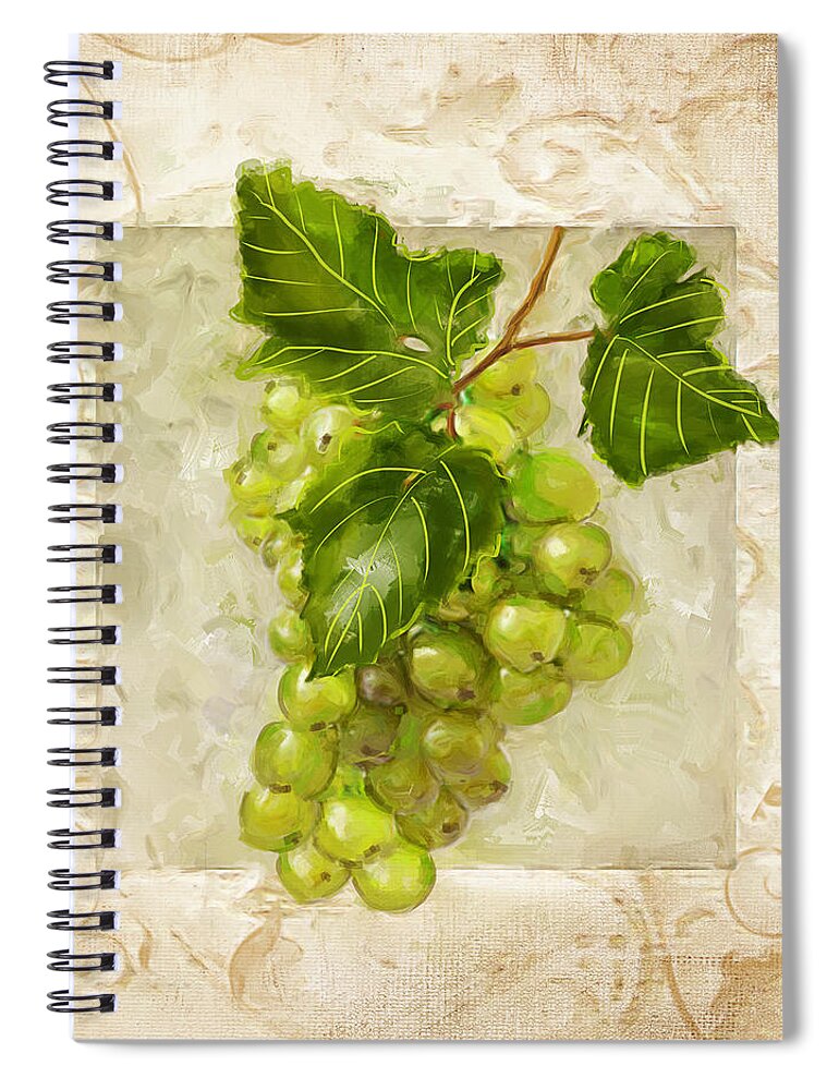 Wine Spiral Notebook featuring the painting Riesling II by Lourry Legarde