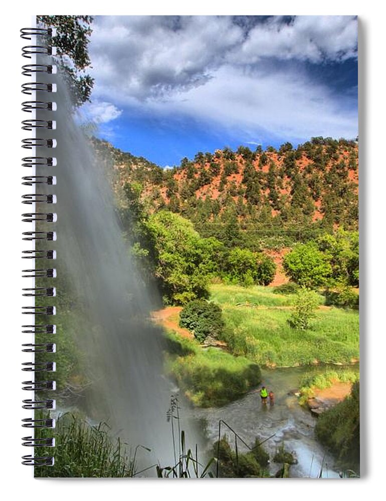 Rifle Falls Spiral Notebook featuring the photograph Rifle Falls Valley by Adam Jewell