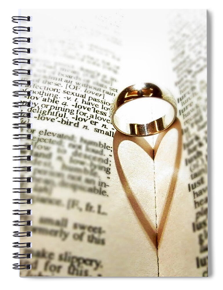 Ring Spiral Notebook featuring the photograph Ring Heart Shadow by Becca Buecher