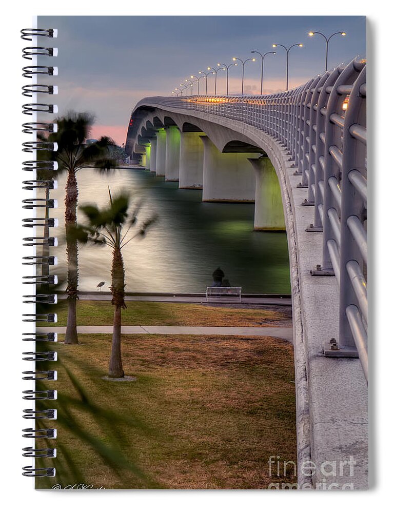 Fl Spiral Notebook featuring the photograph Ringling Causeway Bridge Overlook by Sue Karski