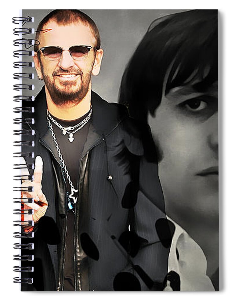 Ringo Starr Spiral Notebook featuring the mixed media Ringo Star by Marvin Blaine