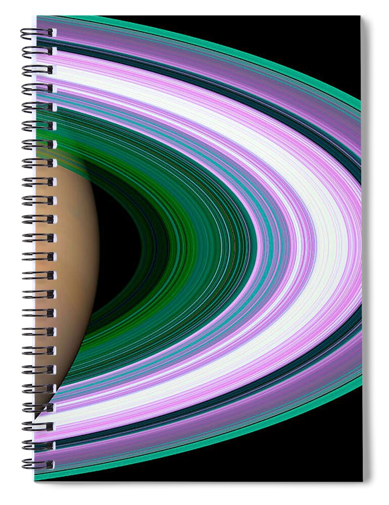 Saturn Spiral Notebook featuring the digital art Rings of Saturn by Ram Vasudev