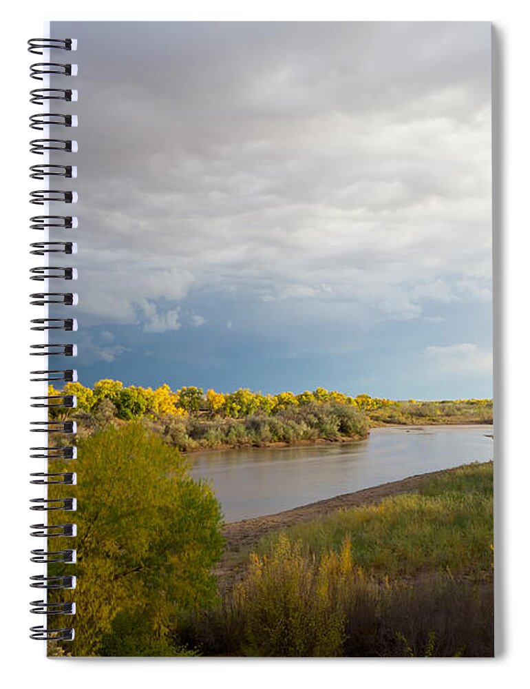 Bosque Spiral Notebook featuring the photograph Rio Grande in New Mexico by Mary Lee Dereske