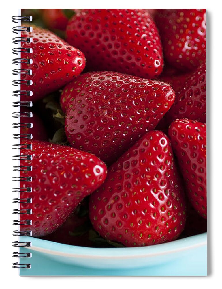 Abundance Spiral Notebook featuring the photograph Ripe Strawberries In A Bowl On Counter by Jim Corwin