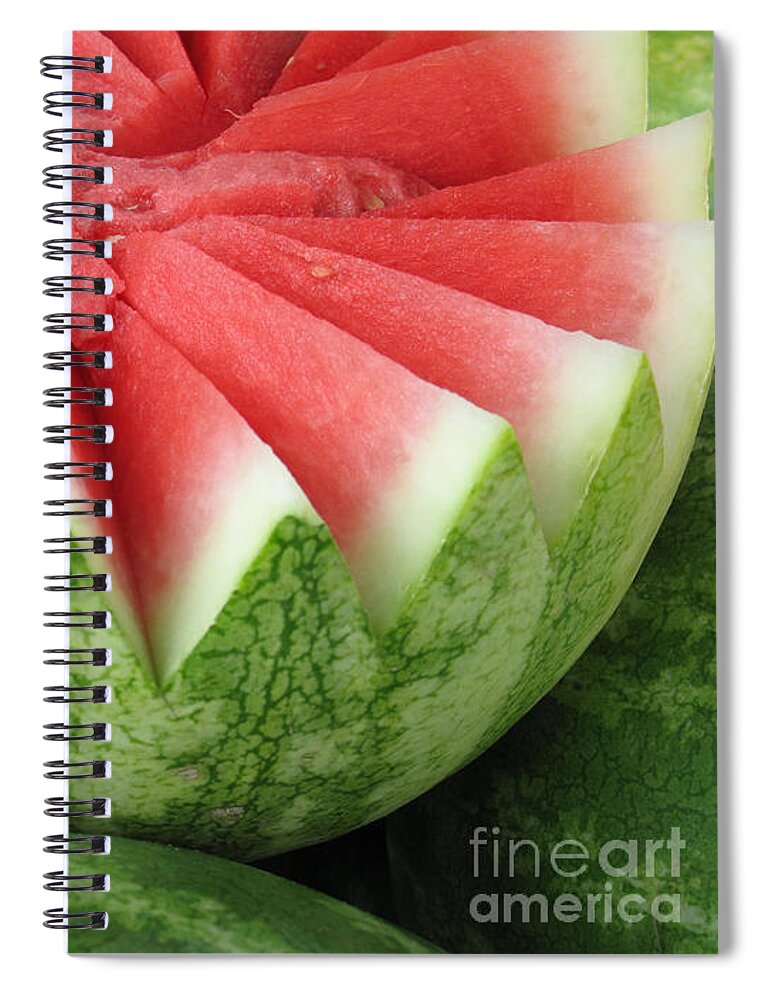 Watermelon Spiral Notebook featuring the photograph Ripe Watermelon by Ann Horn
