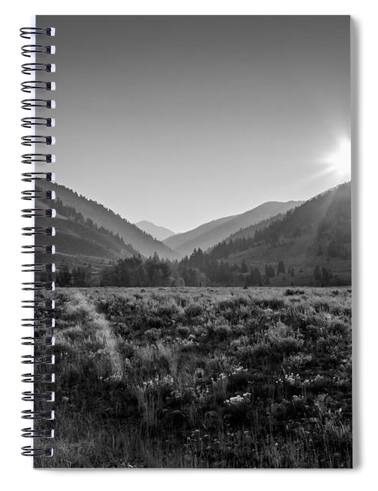 Rebecca's Private Idaho Spiral Notebook featuring the photograph Rising Sun Idaho by Eric Benjamin