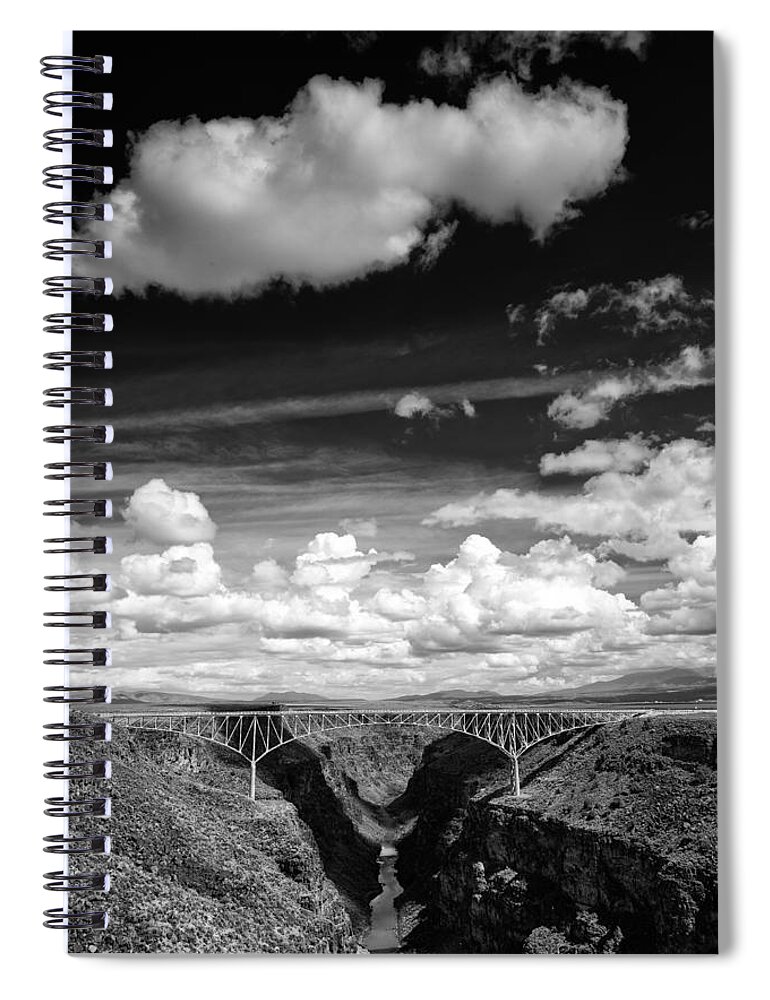 Rio Grande Gorge Spiral Notebook featuring the photograph River and Clouds Rio Grande Gorge - Taos New Mexico by Silvio Ligutti
