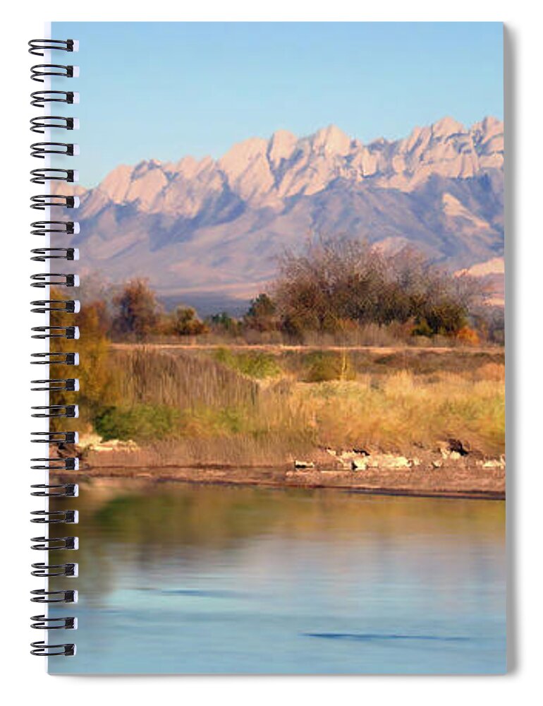 Las Cruces Spiral Notebook featuring the photograph River View Mesilla Panorama by Kurt Van Wagner