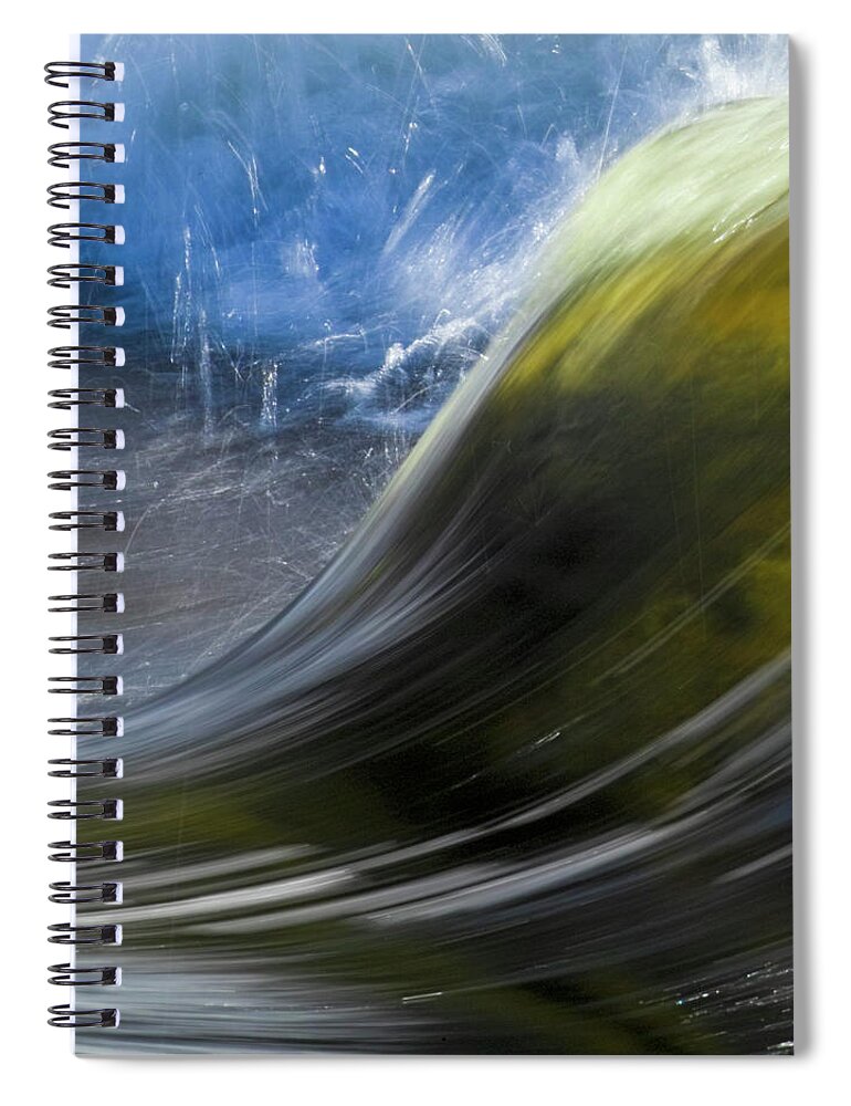 Heiko Spiral Notebook featuring the photograph River Wave by Heiko Koehrer-Wagner