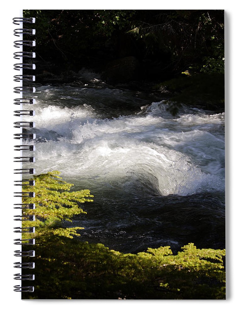 White Water Spiral Notebook featuring the photograph River's Ebb by Edward Hawkins II