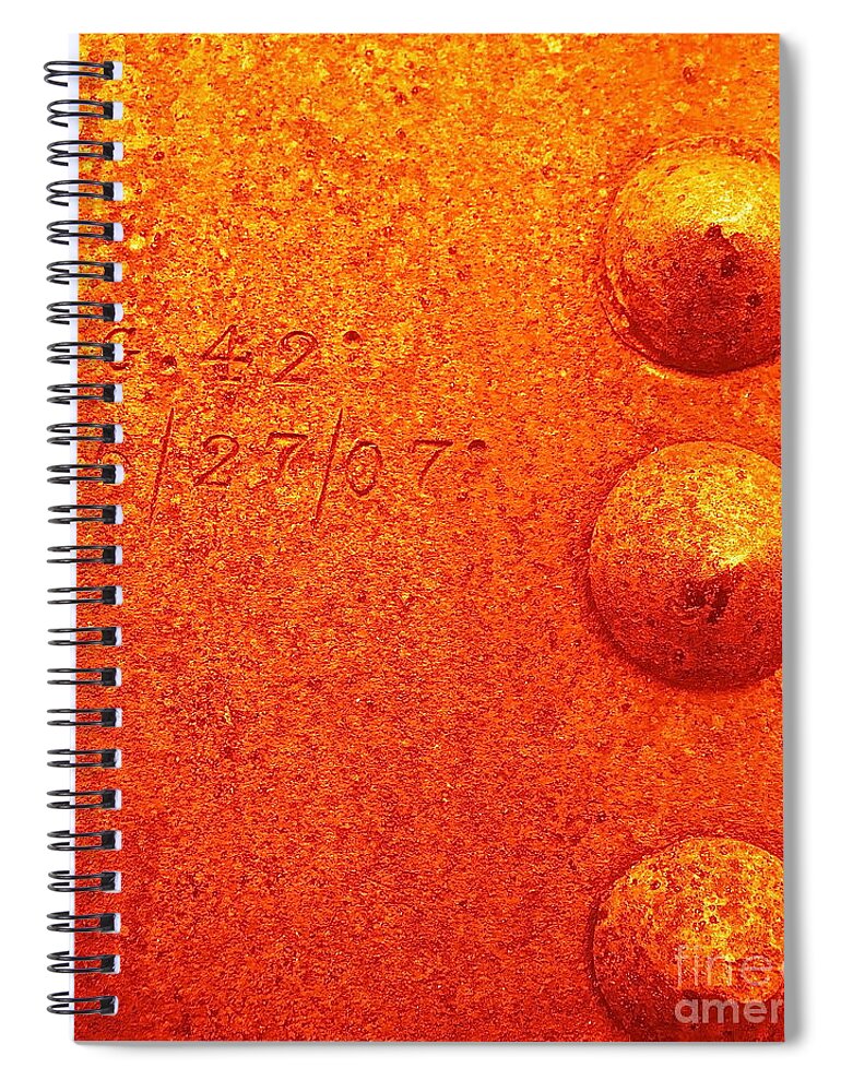 Metal Spiral Notebook featuring the photograph Rivets by Linda Bianic