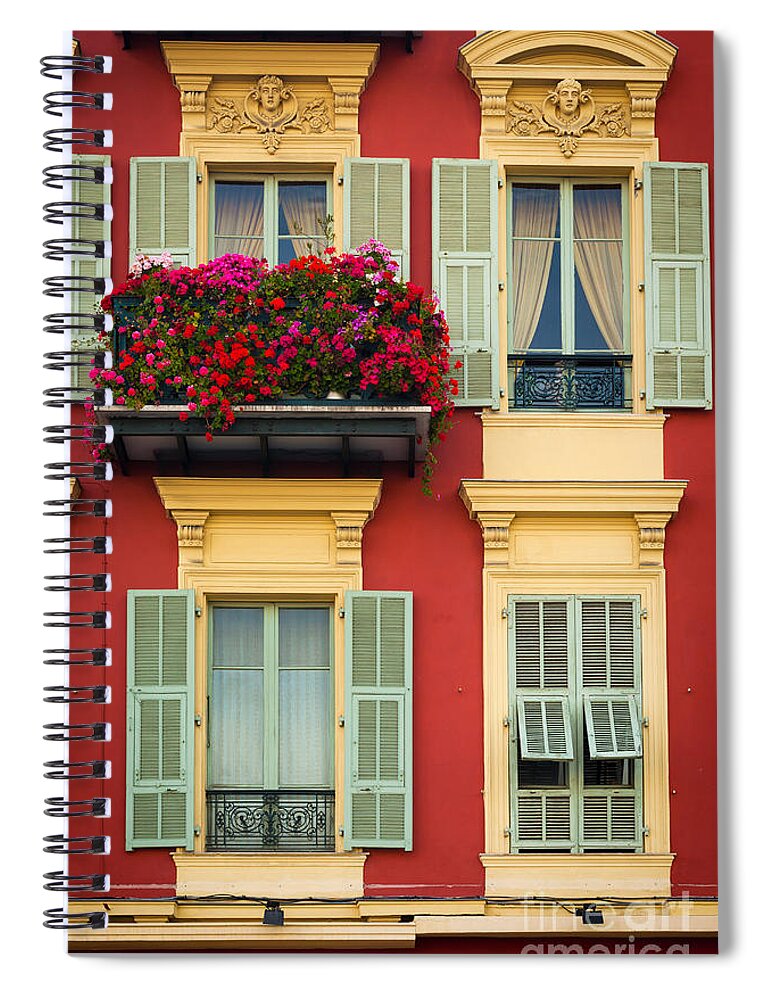 Cote D'azur Spiral Notebook featuring the photograph Riviera Windows by Inge Johnsson