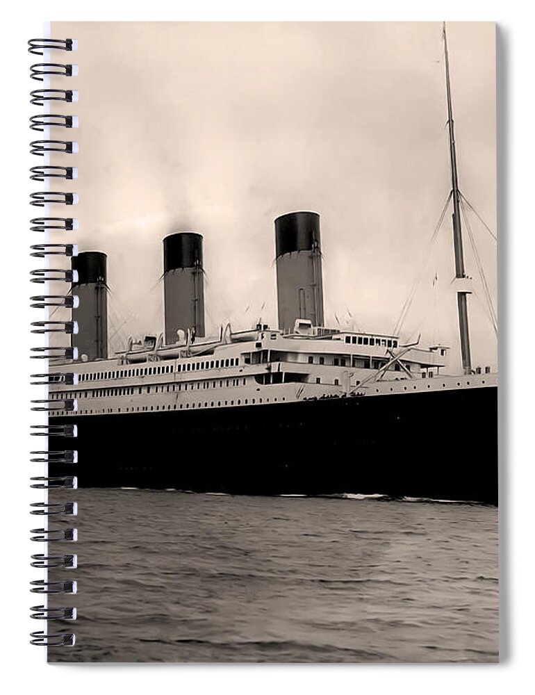 Rms Titanic Spiral Notebook featuring the photograph RMS Titanic by Bill Cannon