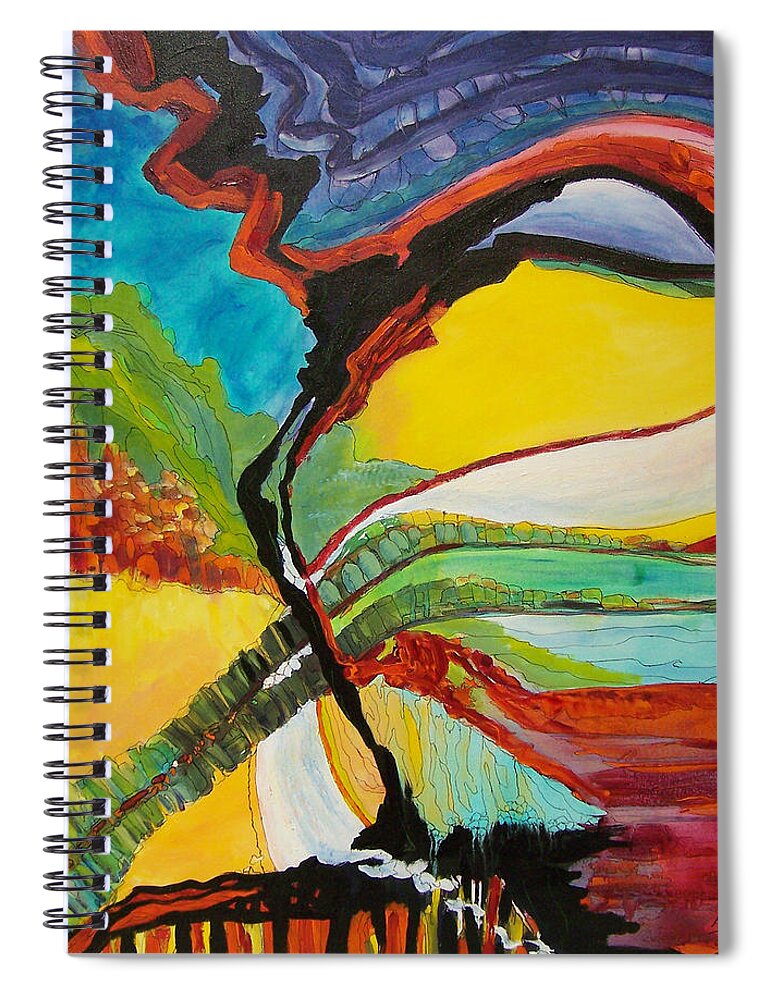 In Focus Spiral Notebook featuring the painting Road to Glory by Mtnwoman Silver
