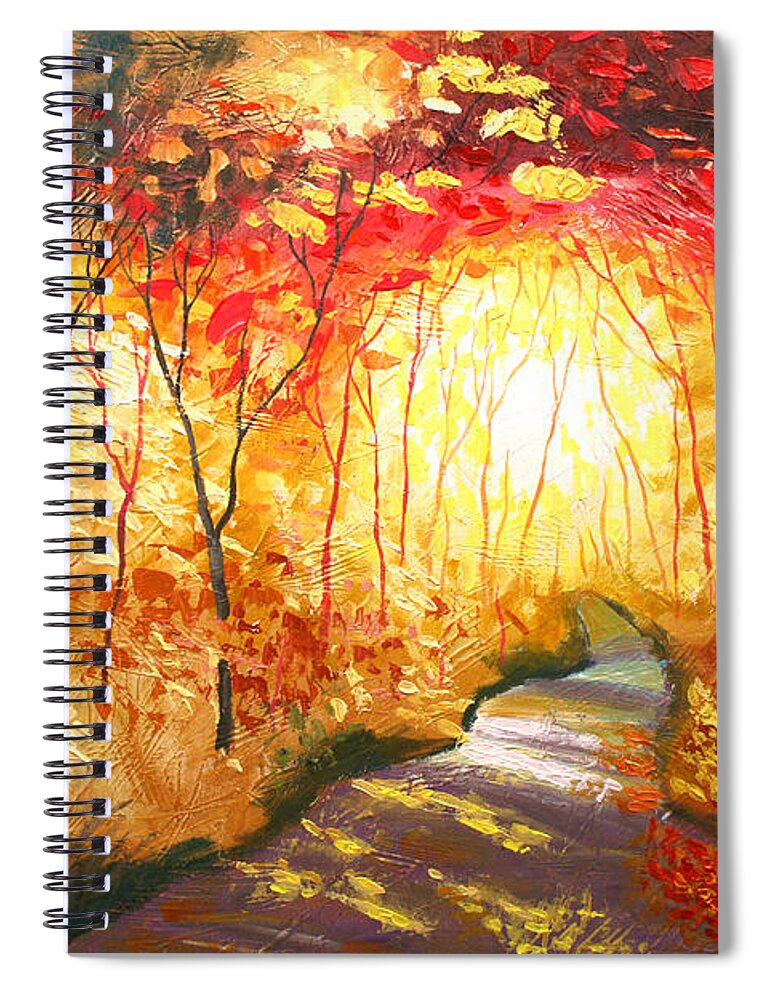 Love Paintings Spiral Notebook featuring the painting Road to the Sun by Leon Zernitsky