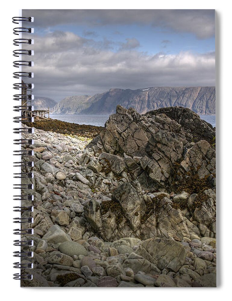 Hdr Spiral Notebook featuring the photograph Rocky Land by Heiko Koehrer-Wagner