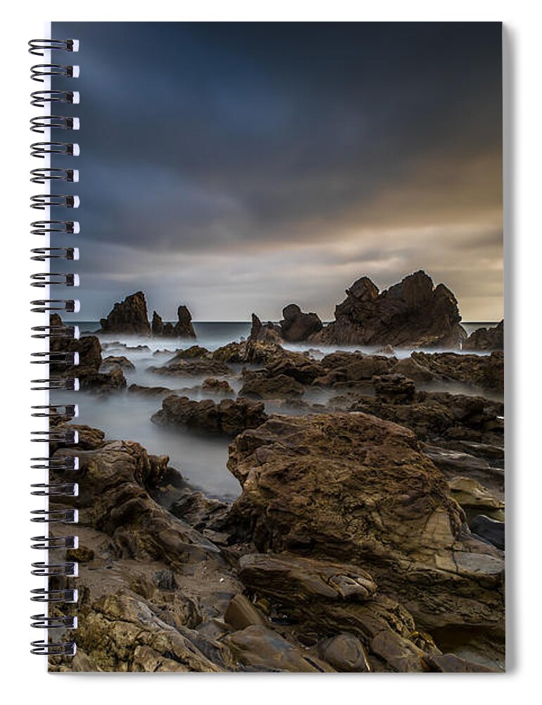 Corona Del Mar Spiral Notebook featuring the photograph Rocky Southern California Beach 4 by Larry Marshall