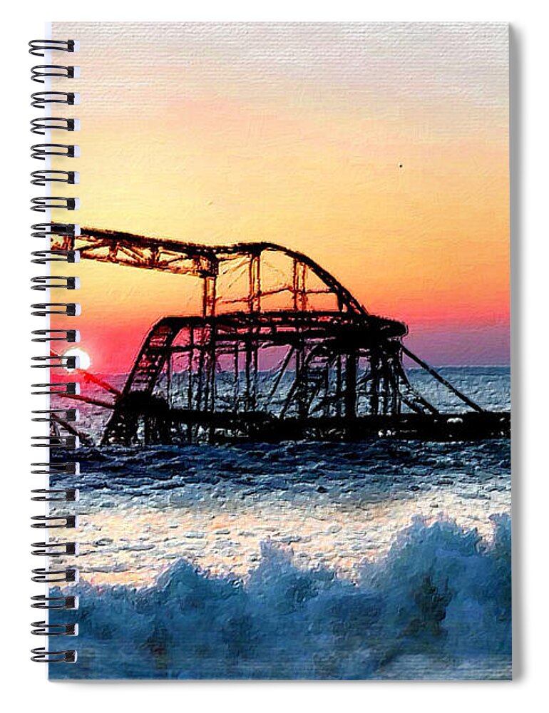 Painting Spiral Notebook featuring the painting Roller Coaster After Sandy by Tony Rubino