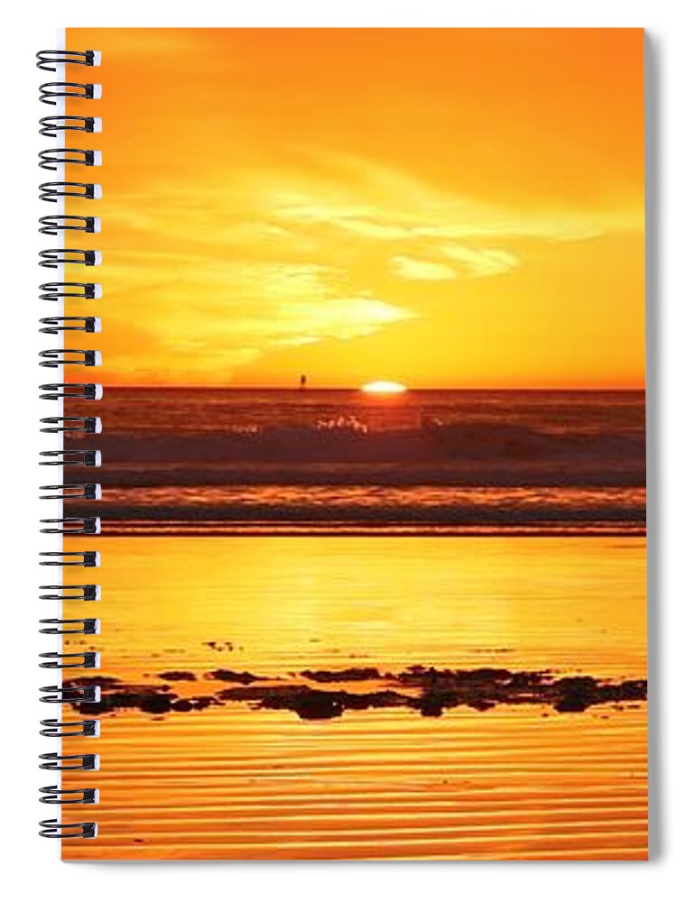 Romantic Spiral Notebook featuring the photograph Romantic Sunset by Christy Pooschke