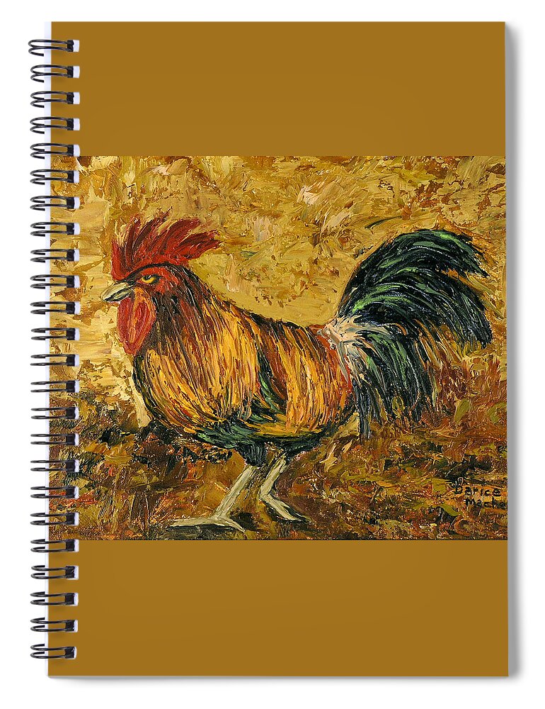 Rooster Spiral Notebook featuring the painting Rooster with Attitude by Darice Machel McGuire