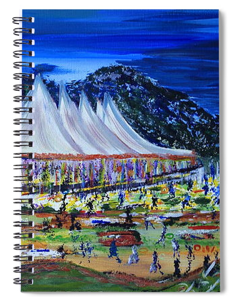 Rootwire Transformational Festival Spiral Notebook featuring the painting Rootwire Transformational Festival 2014 by Pjq
