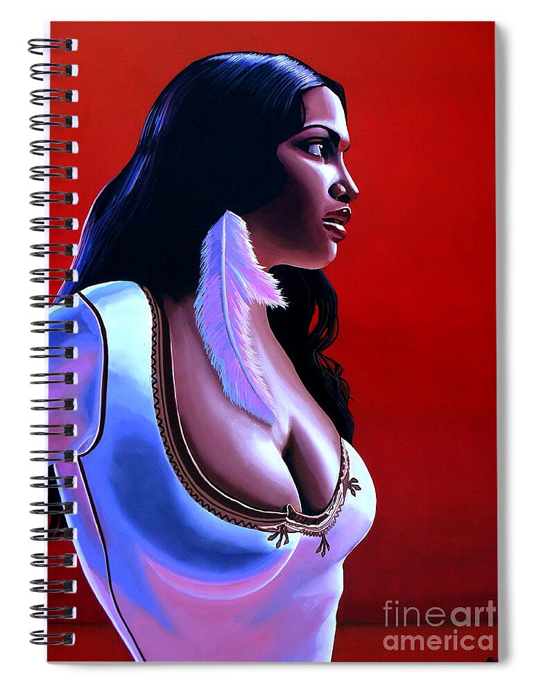 Rosario Dawson Spiral Notebook featuring the painting Rosario Dawson by Paul Meijering