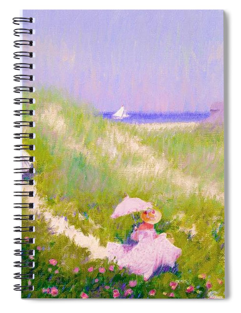 Nantucket Spiral Notebook featuring the painting Rose Dune by Candace Lovely