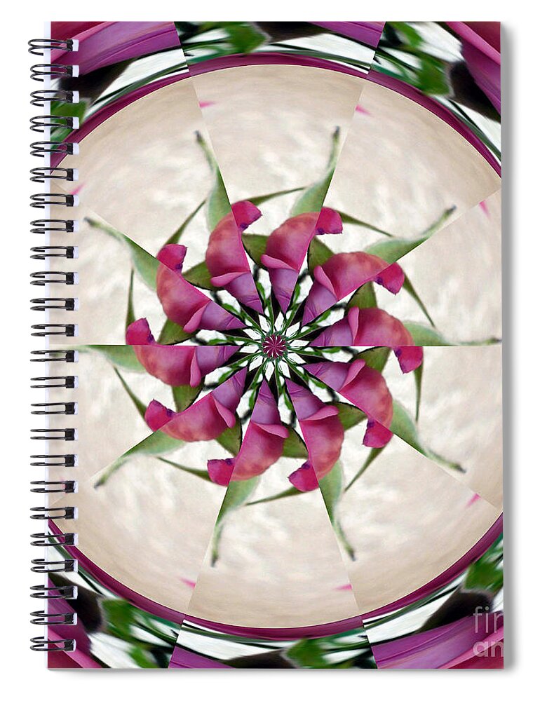 Rose Spiral Notebook featuring the photograph Rose Petal Pinwheel by Renee Trenholm
