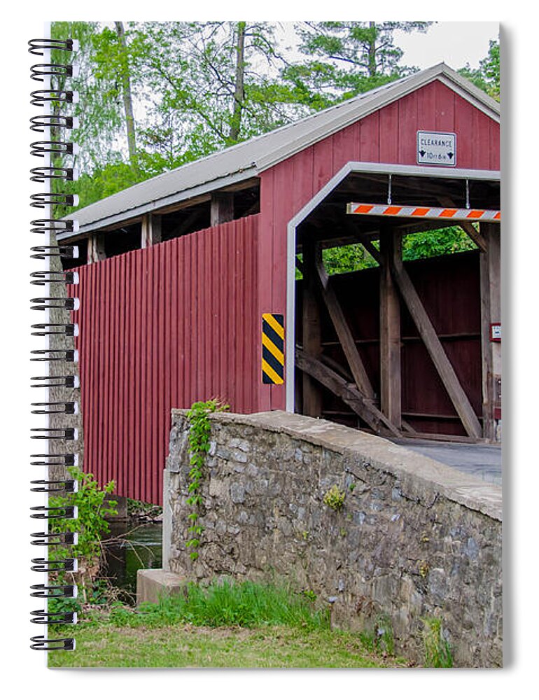 Bridges Spiral Notebook featuring the photograph Rosehill Covered Bridge by Guy Whiteley