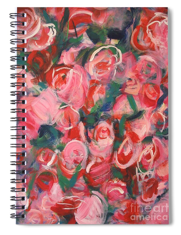 Roses Spiral Notebook featuring the painting Roses by Fereshteh Stoecklein
