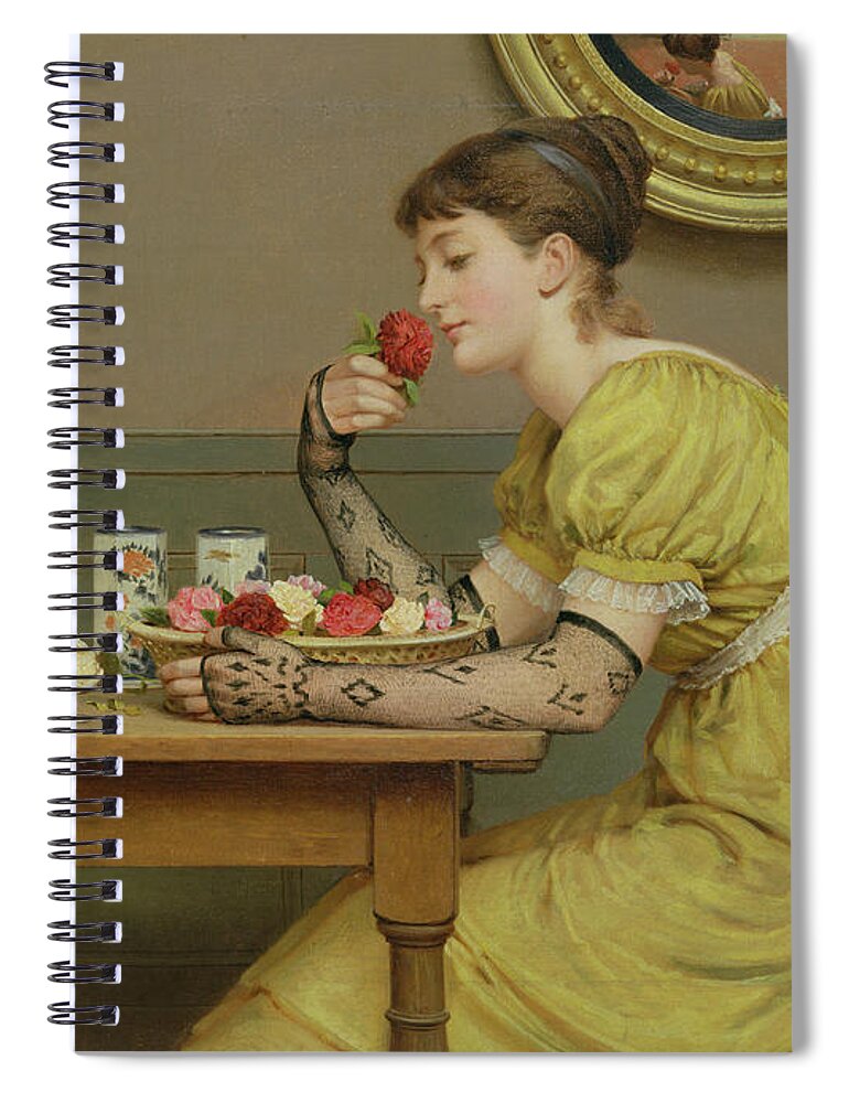 Rosenzeit Spiral Notebook featuring the painting Roses by George Dunlop Leslie