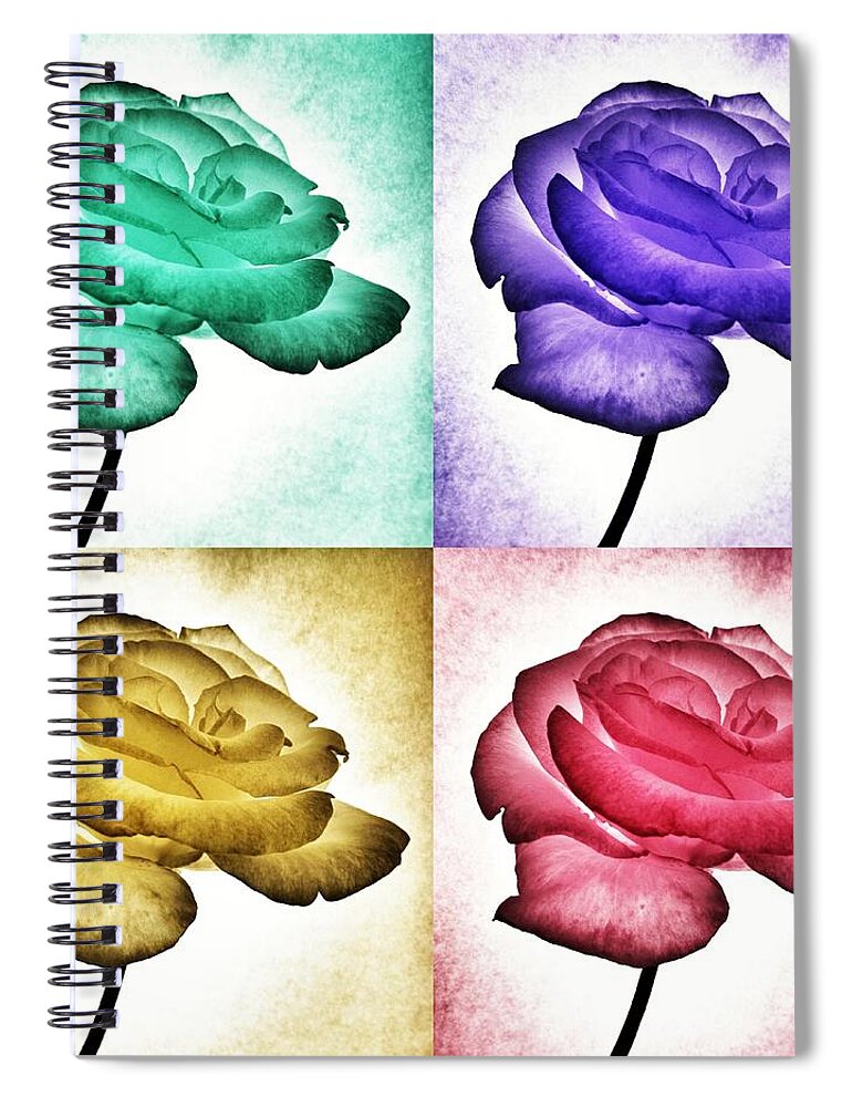 Roses Spiral Notebook featuring the photograph Roses - Pop Art by Marianna Mills
