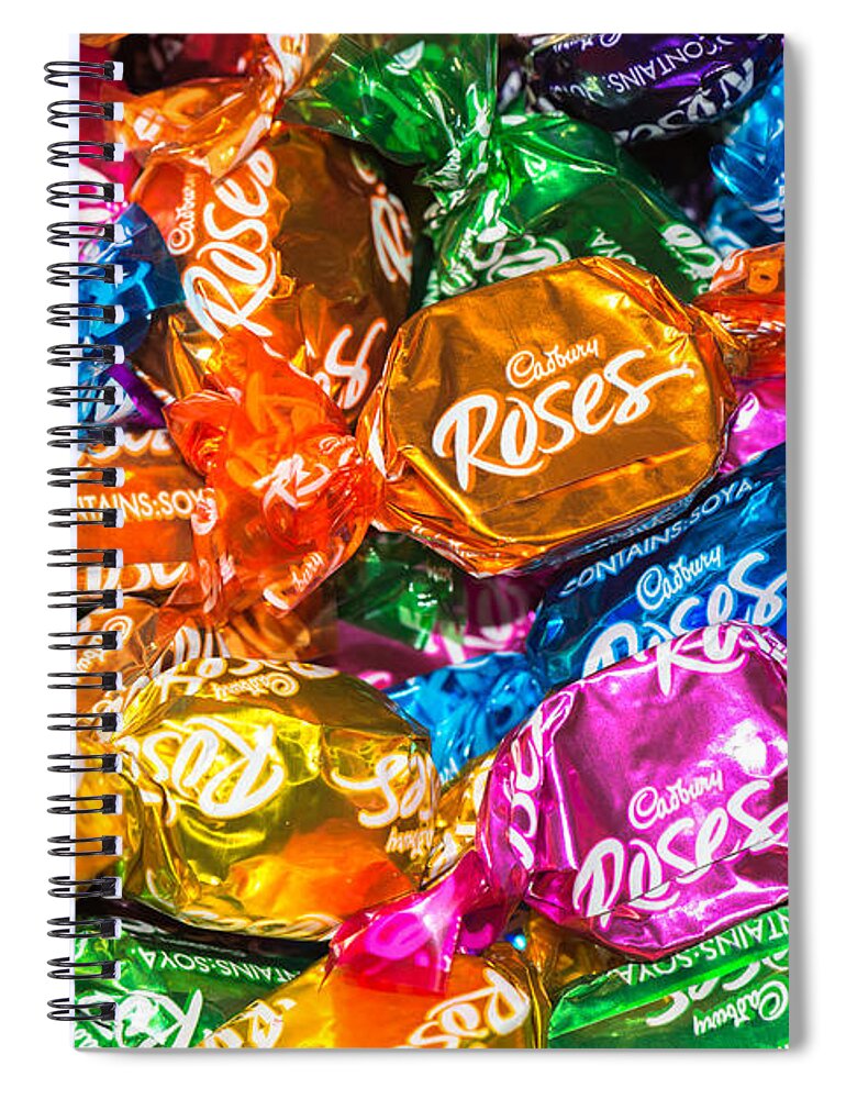 Macro Spiral Notebook featuring the photograph Roses Sweets by Matt Malloy