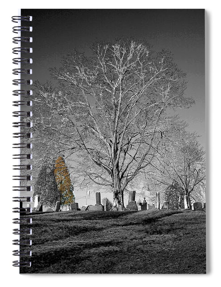 Moon Spiral Notebook featuring the photograph Roseville Cemetary by David Yocum
