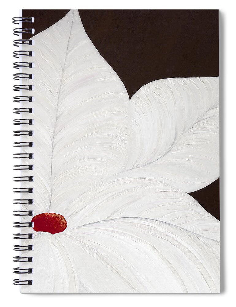 Flower Spiral Notebook featuring the painting Rosie's Red Flower by Tamara Nelson