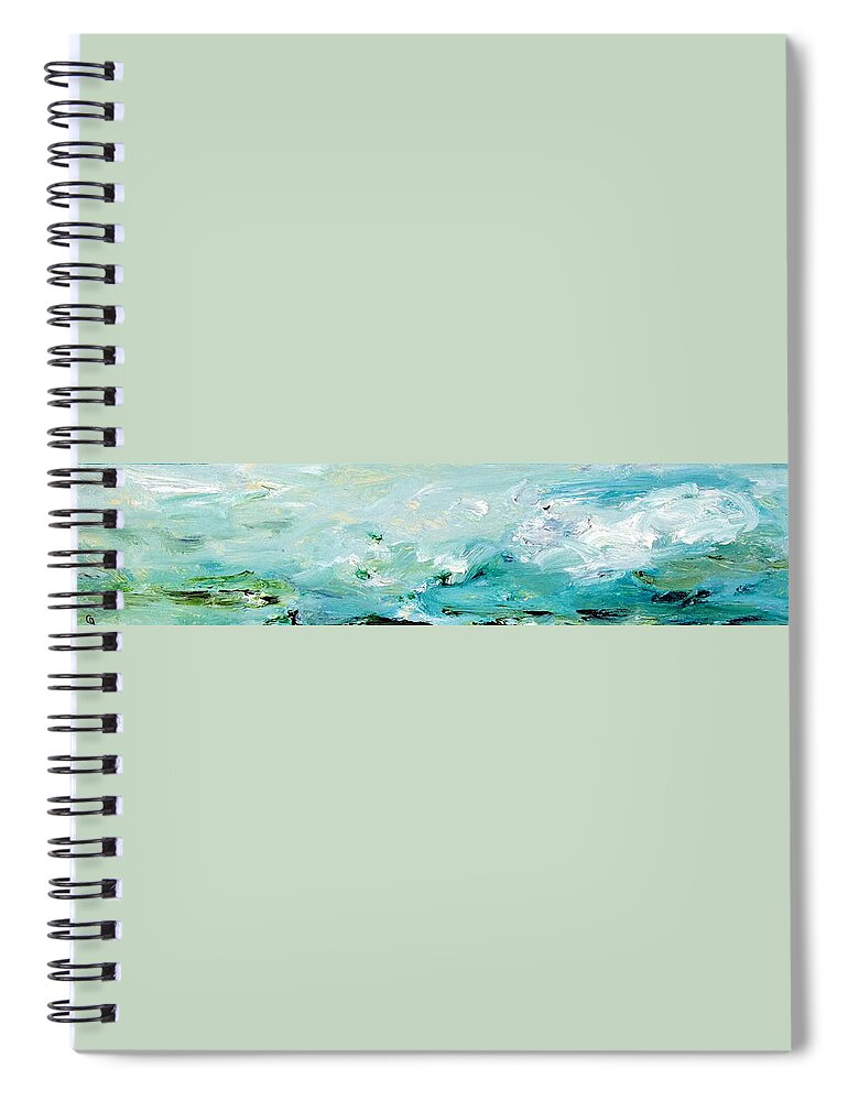 Ocean Waves Spiral Notebook featuring the painting Rough Waters by Cheryl Nancy Ann Gordon