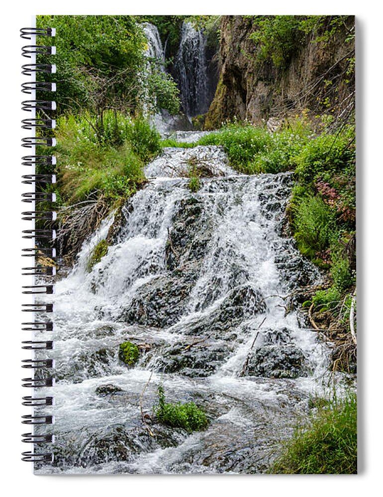 Roughlock Falls South Dakota Spiral Notebook featuring the photograph Roughlock Falls South Dakota by Debra Martz