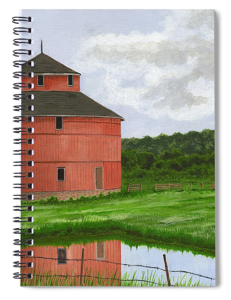 Art Spiral Notebook featuring the painting Round Barn by Dustin Miller