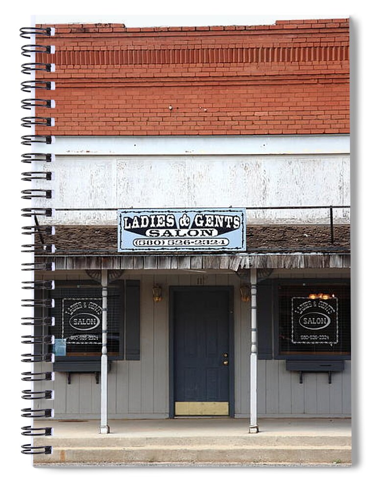 66 Spiral Notebook featuring the photograph Erick OK - Ladies and Gents Salon by Frank Romeo