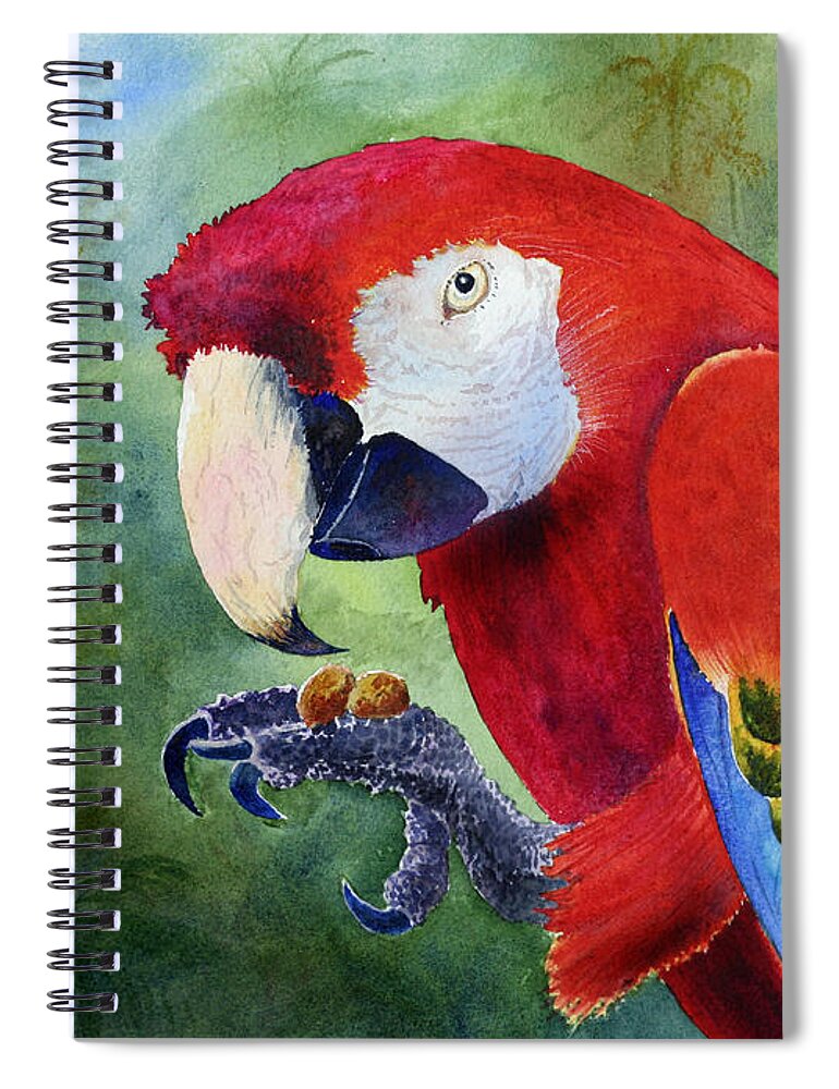 Nature Spiral Notebook featuring the painting Ruby Having Lunch by Roger Rockefeller