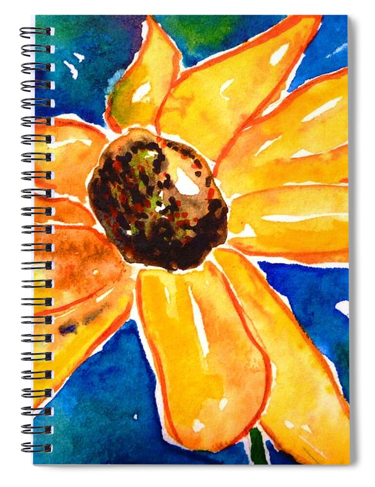 Watercolor Spiral Notebook featuring the painting Rudbeckia - Black Eyed Susan - Flower by Cristina Stefan