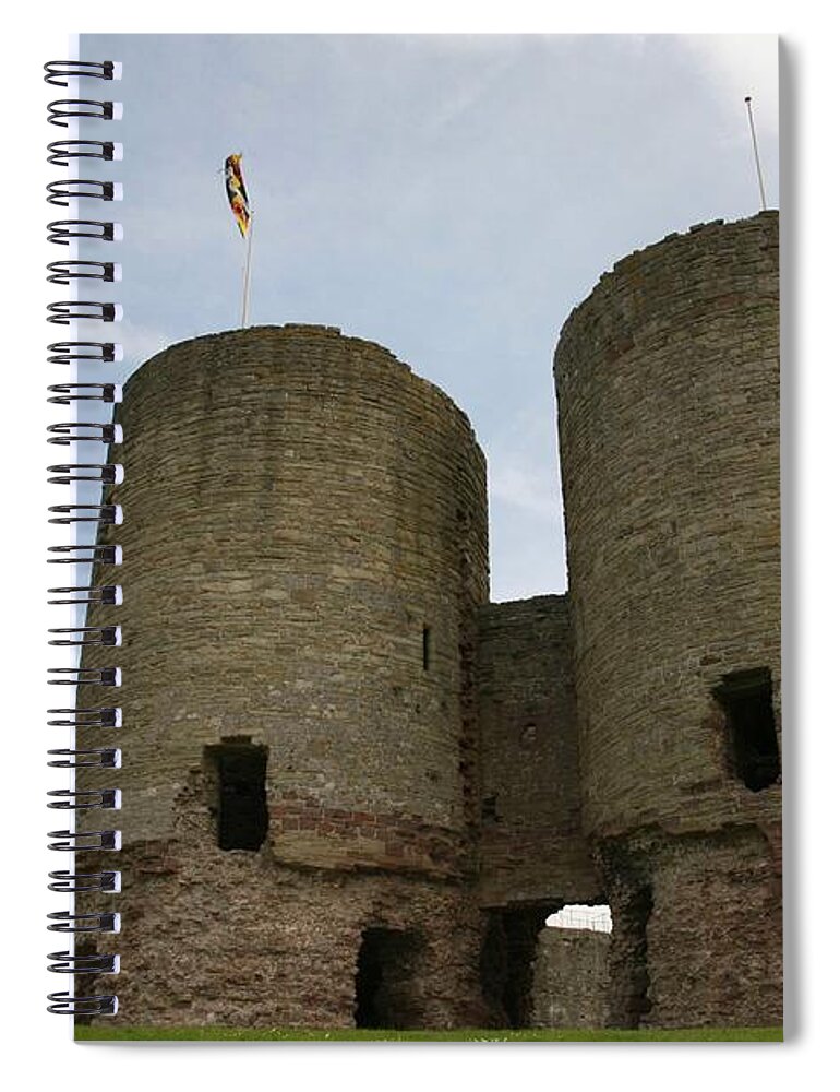 Castles Spiral Notebook featuring the photograph Ruddlan castle by Christopher Rowlands