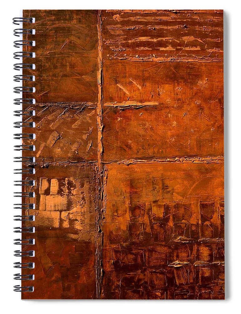 Rugged Cross Spiral Notebook featuring the painting Rugged Cross by Linda Bailey