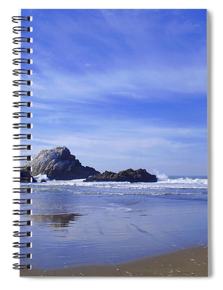 Ocean Spiral Notebook featuring the photograph Rugged Reflections by Spencer Hughes