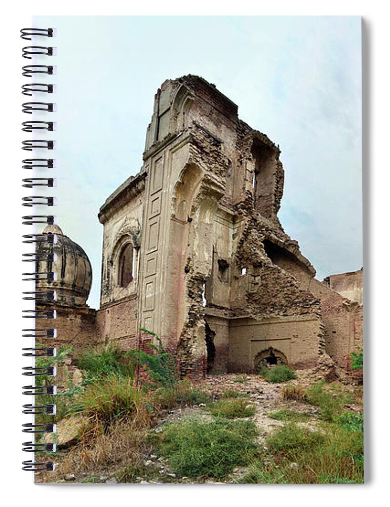 Grass Spiral Notebook featuring the photograph Ruins Of Gurdwara by Haseeb Ahmed Khan
