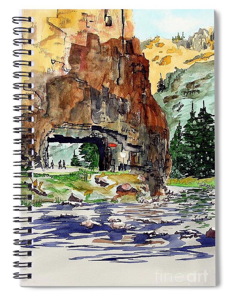 Poudre Spiral Notebook featuring the painting Running In The Poudre Canyon by Tom Riggs