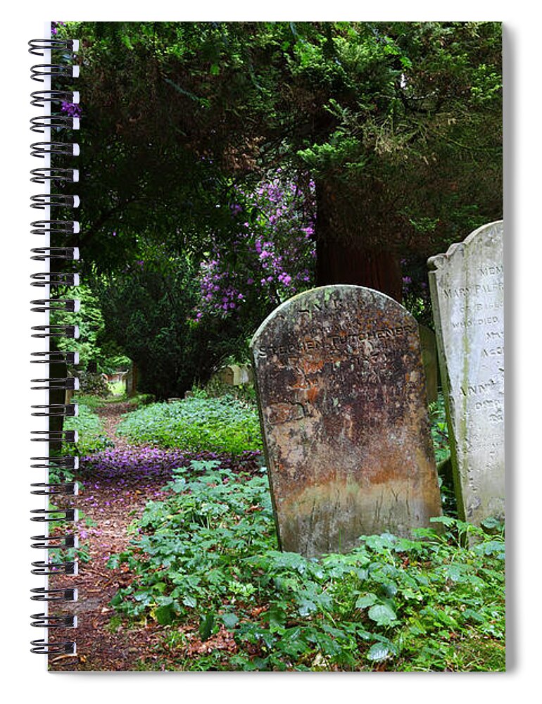 Cemetery Spiral Notebook featuring the photograph Rural Cemetery Pathway by James Brunker