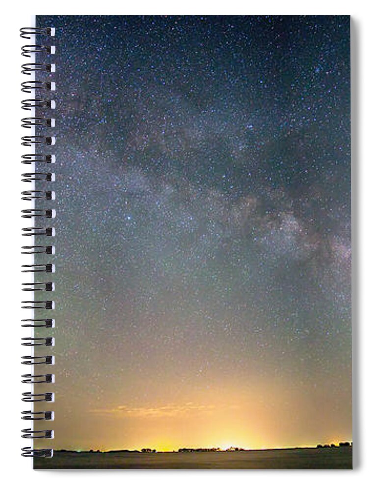 Jackson Lake State Park Spiral Notebook featuring the photograph Rural Night Milky Way Sky Panorama by James BO Insogna